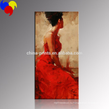 Элегантная картина женщин искусства / красное платье женщин украшения стены / Оптовая гостиная картины